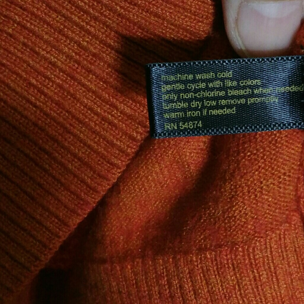 Outback Red Orange Merino Wool Sweater Sz L - Picture 4 of 5